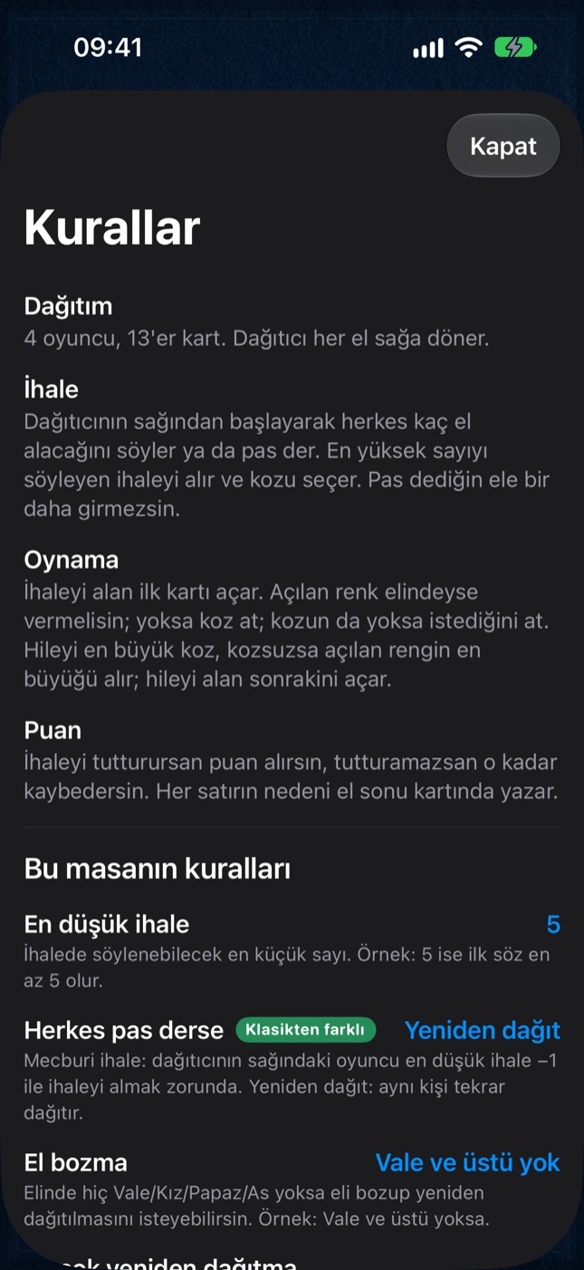 Kuralları sen seç