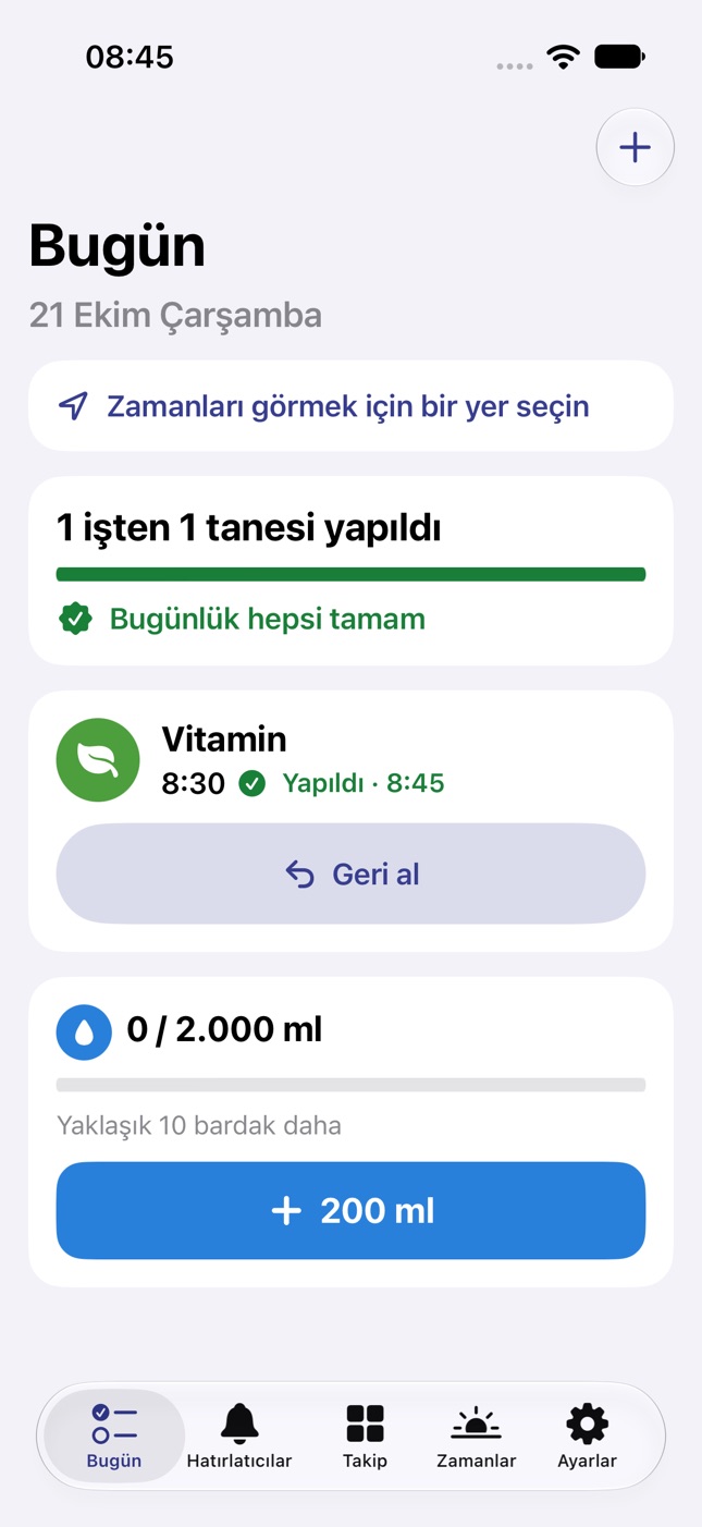 Günün işleri, tek dokunuşla