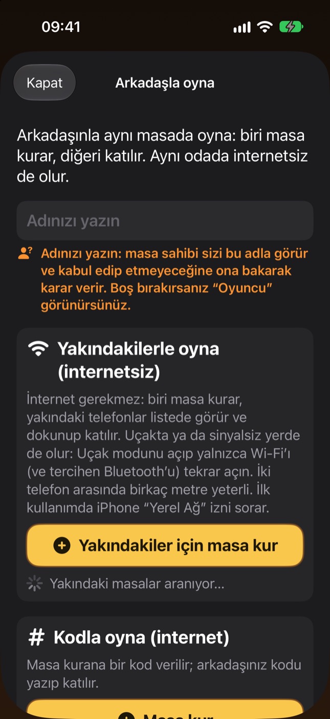 Arkadaş masası